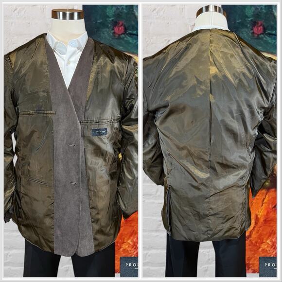 Pronto Uomo Mens 44L Taupe Brown Ultra-Fine Pinwale Corduroy Sport Coat - Picture 7 of 14